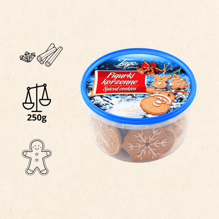 Pierniki korzenne Figurki Świąteczne kruche ciasteczka świąteczne Tago 250g