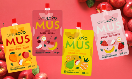 OWOLOVO Mix musów owocowych trójsmakowych 24x200g
