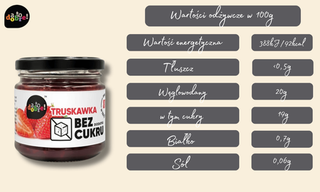 Konfitura truskawkowa A to dobre! BIOONE bez cukru wegańska 195g