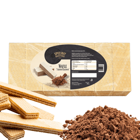 Ciastka Wafle przekładane kakaowe kruche domowe Specjały Galicyjskie 400g