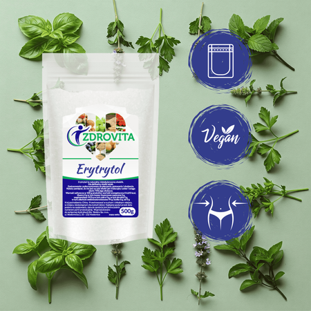 Erytrytol naturalny słodzik bez kalorii zamiennik cukru Zdrovita XXL 500g