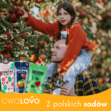 OWOLOVO Mus owocowy 3 smaki jabłko-banan-truskawka 200g