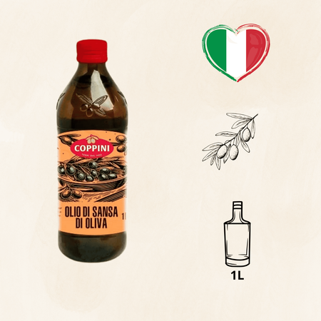 Oliwa z oliwek do smażenia i gotowania Olio di Sansa di Oliva Coppini 1L