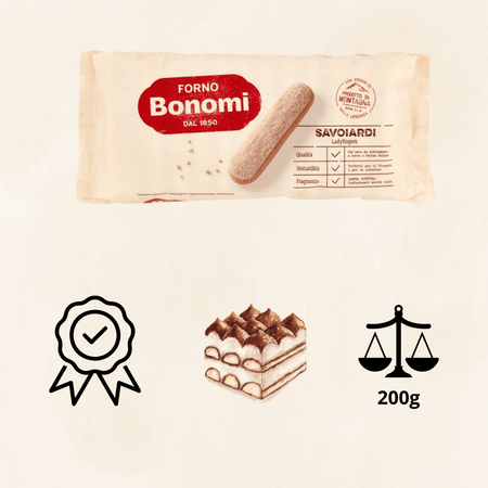 Biszkopty włoskie do tiramisu Savoiardi Ladyfingers Bonomi Castelli 200g