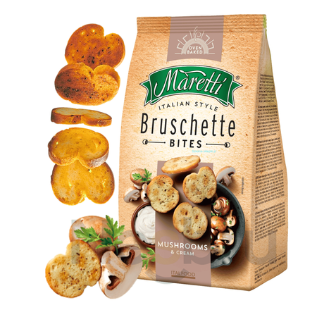 Bruschetta Grzyby w Śmietanie Grzanki Chrupka Przekąska Maretti 70g