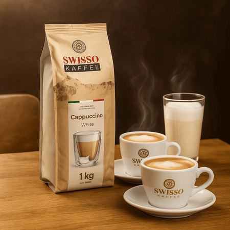 Kawa Cappuccino White mleczne z pianką Swisso Kaffe Wysoka Jakość 1kg