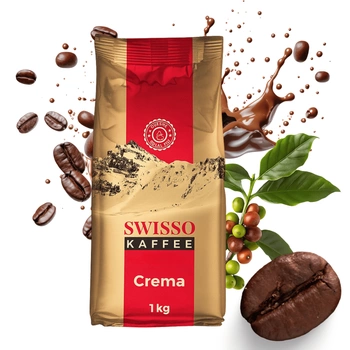 Kawa Ziarnista 100% Arabica aromatyczna kremowa Swisso Kaffee Crema 1kg