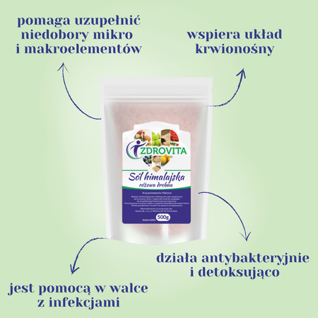 Sól Himalajska drobnomielona naturalna spożywcza Zdrovita 500g