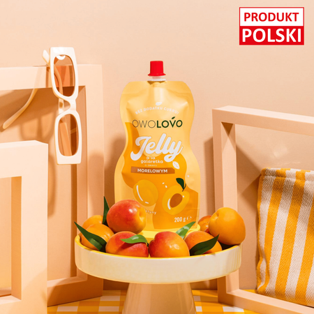 OWOLOVO Jelly galaretka w tubce jabłko morela deser bez cukru 200g