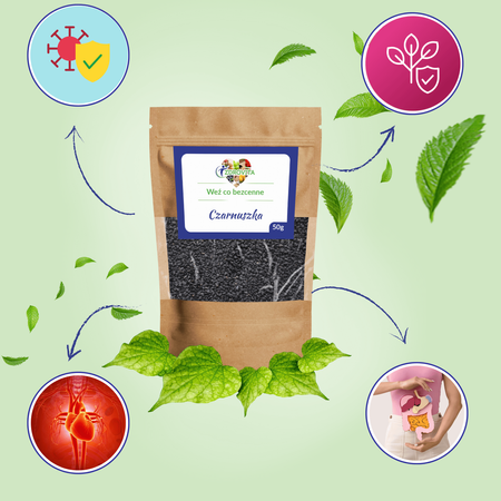 Czarnuszka nasiona naturalne zdrowa przyprawa odporność Zdrovita 50g