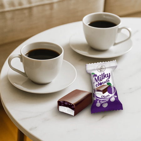 Cukierki pianka z galaretką śliwka mleczna chmurka Milky Clouds 1kg