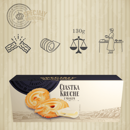Ciastka Kruche z masłem domowe tradycyjne Specjały Galicyjskie 130g