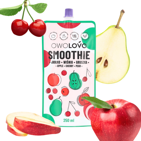 OWOLOVO Smoothie jabłko wiśnia gruszka, 250ml
