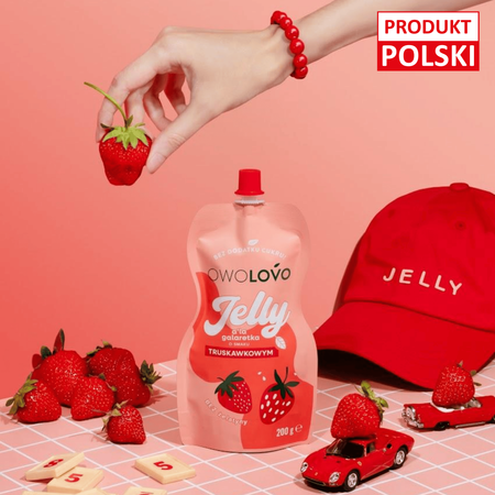 OWOLOVO Jelly galaretka w tubce jabłko truskawka bez dodatku cukru 200g