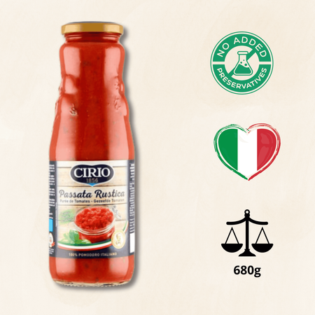 Passata Rustica z bazylią gęsty włoski przecier z pomidorów Cirio 680g