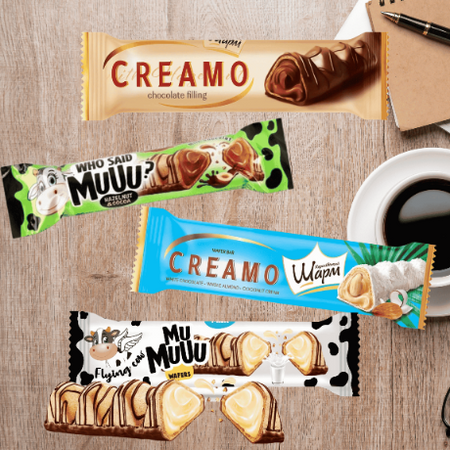 Batonik mleczny wafelek słodka przekąska z kremem ABK Mu Muuu 22g