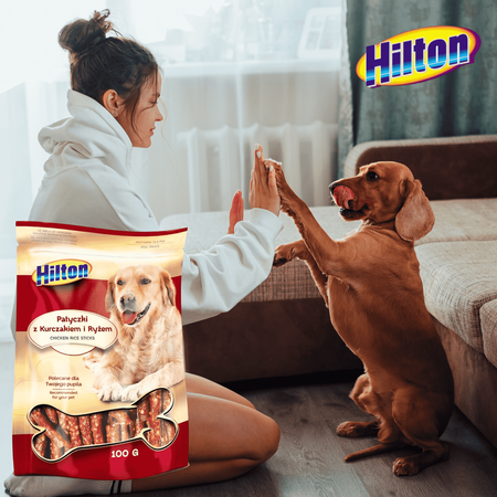Przysmaki dla psa patyczki z kurczakiem i ryżem Hilton 100g