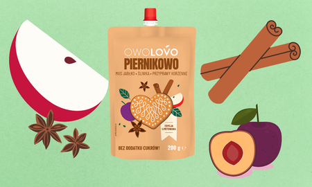 Owolovo Piernikowo mus jabłko śliwka korzenny świąteczny bez cukru 200g