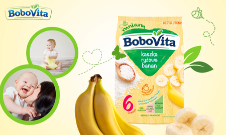 BoboVita Kaszka ryżowa banan po 6 miesiącu bez mleka i glutenu 180 g