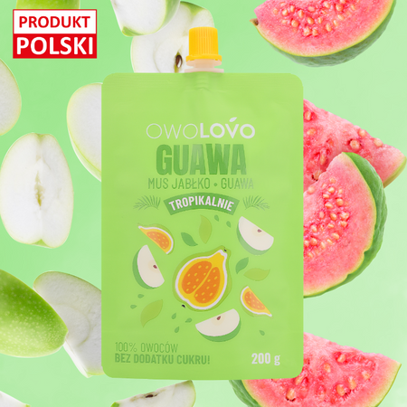OWOLOVO Mus Tropikalny jabłko guawa 100% owoców 200g