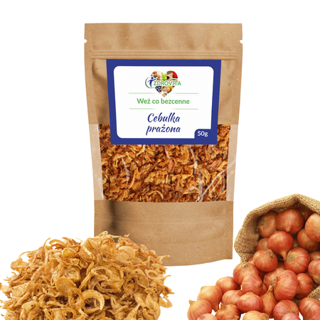 Cebulka Prażona chrupiąca naturalna dodatek do potraw Zdrovita 50g