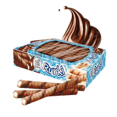 Rurki waflowe kakaowe chrupiące z nadzieniem AIM Foods 450g