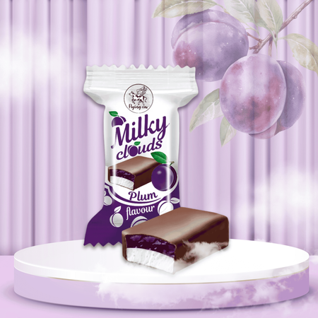 Cukierki pianka z galaretką śliwka mleczna chmurka Milky Clouds 1kg