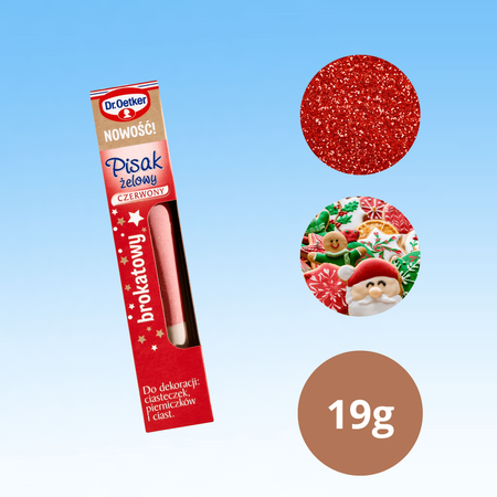 Dr Oetker Pisak żelowy czerwony brokatowy świąteczna dekoracja wypieków 19g