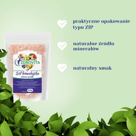 Sól Himalajska gruboziarnista naturalna spożywcza Zdrovita 500g