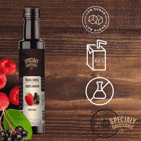 Syrop Malinowy z Aronią malina aronia domowy Specjały Galicyjskie 250ml