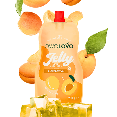 OWOLOVO Jelly galaretka w tubce jabłko morela deser bez cukru 200g