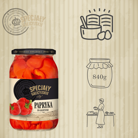 Papryka Konserwowa słoik domowe przetwory Specjały Galicyjskie 840g