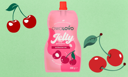 OWOLOVO Jelly galaretka w tubce jabłko wiśnia deser bez cukru 200g