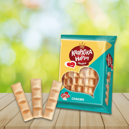 Wafle KarpatkaChałwa Happy Bonitka z nadzieniem chałwowym Flis XXL 500g