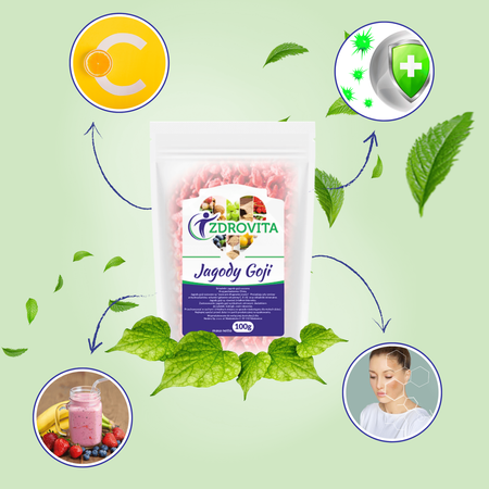 Jagody Goji suszone superfoods odporność zdrowa przekąska Zdrovita 100g