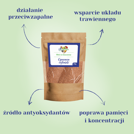 Cynamon Cejloński naturalna przyprawa aromatyczny dodatek Zdrovita 20g