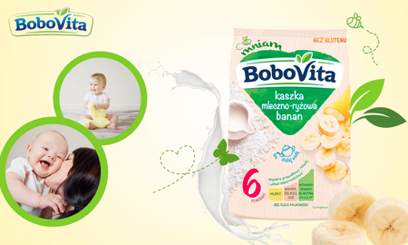 BoboVita Kaszka mleczno-ryżowa banan po 6 miesiącu 230 g