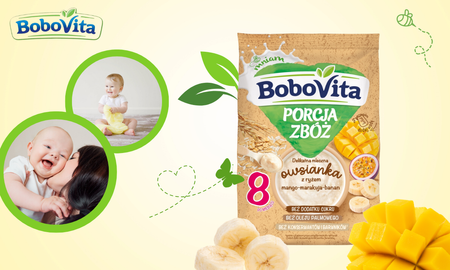 BoboVita Porcja zbóż Owsianka mango-marakuja po 8. miesiącu bez cukru 210g