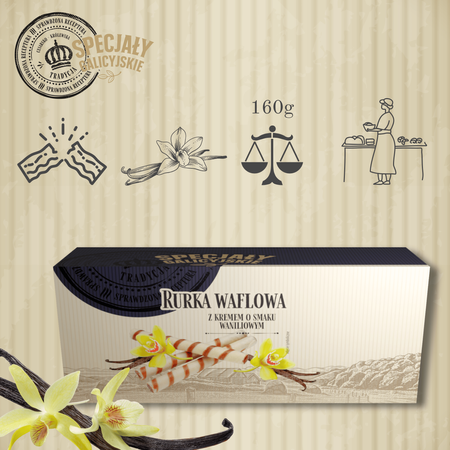Ciastka Rurki Waniliowe kruche domowe wypieki Specjały Galicyjskie 160g