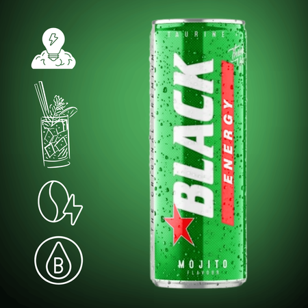 Black Energy Mojito energetyzujący napój gazowany energy drink 250 ml