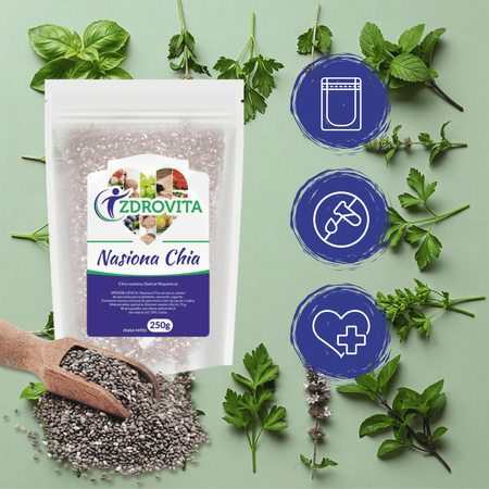 Nasiona Chia superfoods zdrowa żywność Zdrovita 250g