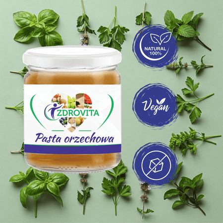 Pasta Orzechowa naturalna krem orzechowy zdrowa przekąska Zdrovita 500ml