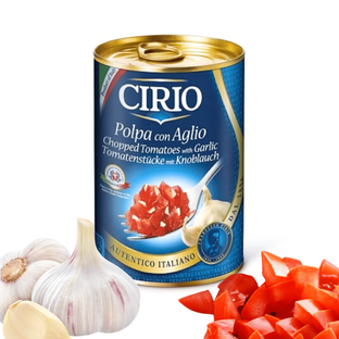 Pomidory w kawałkach z czosnkiem włoski smak Castelli Cirio 400g