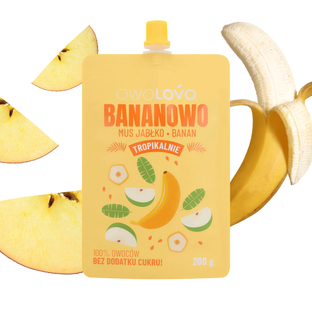 OWOLOVO Mus Tropikalny jabłko banan 100% owoców 200g