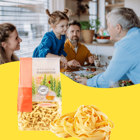 Makaron tagliatelle wstążka 12mm ręcznie robiony naturalny skład 400g