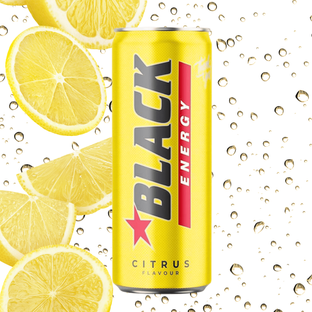 Black Citrus Flavour napój energetyzujący energy drink puszka 250 ml