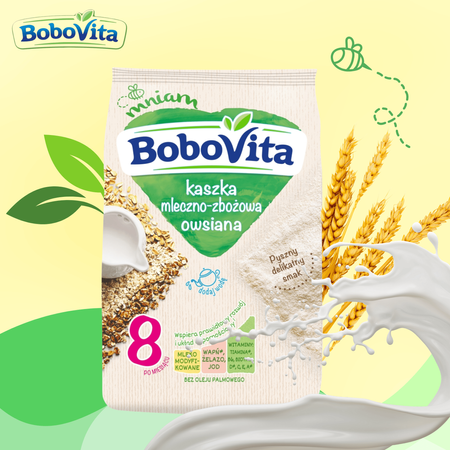 BoboVita Kaszka mleczno-zbożowa owsiana dla dzieci po 8 miesiącu 230g