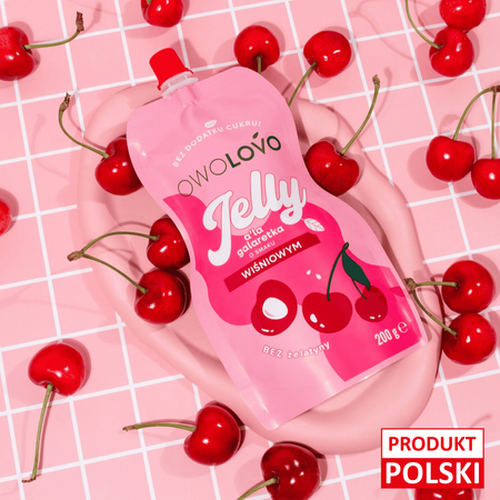 OWOLOVO Jelly galaretka w tubce jabłko wiśnia deser bez cukru 200g
