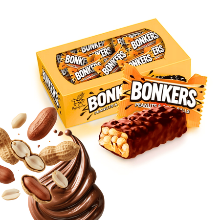Chrupiące mini batony z orzechami i kuleczkami Bonkers 1kg
