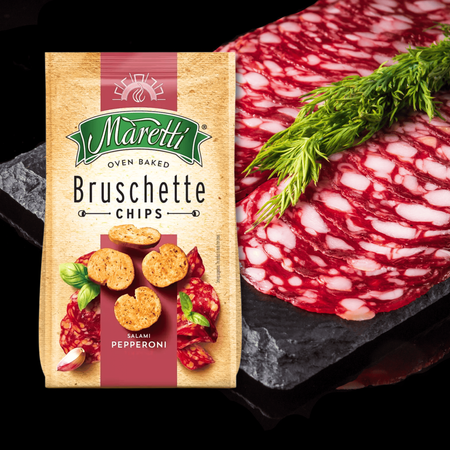Bruschetta Salami Pepperoni Grzanki Chrupiąca Przekąska Maretti 70g